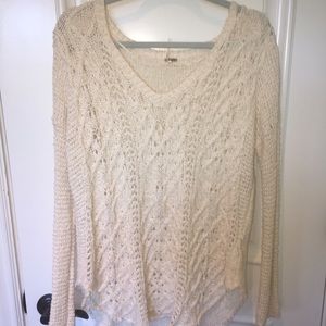 Free People knit cream v neck sweater