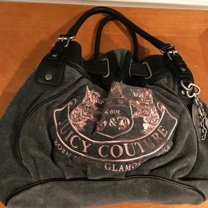 Juicy Couture Grey Bag with Pink Logo Embroidered