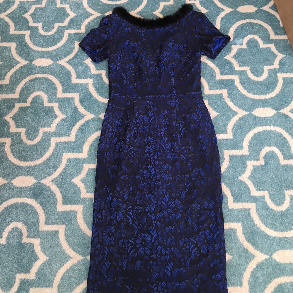 Tatyana Vintage Inspired Royal Blue Lace Dress