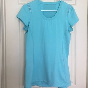 Lululemon aqua Running tee sz 12