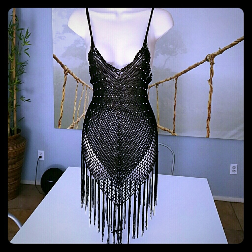 Crochet sheer overlay top