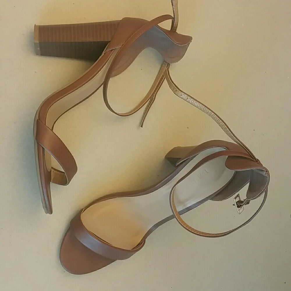 Bamboo ankle strap heels