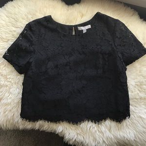 Black Lacey Crop Top