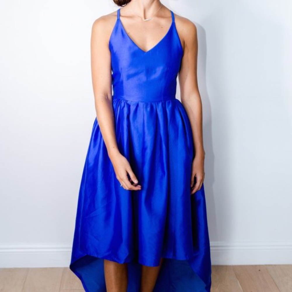 Gracia Electric Blue Hi-Lo Formal Dress - Picture 4 of 5
