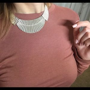Zara Silver Plate Statement Necklace