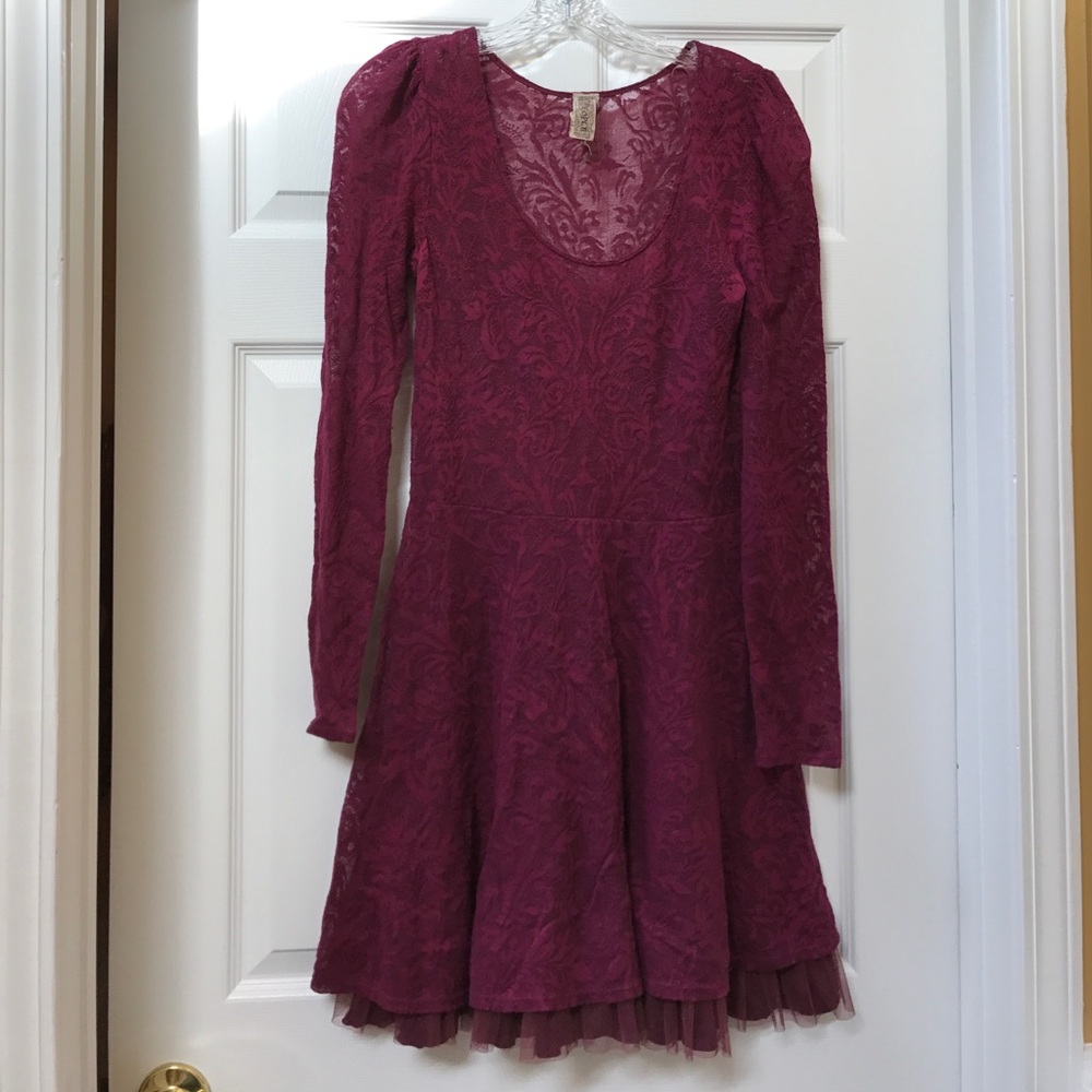 FREE PEOPLE burgundy dress