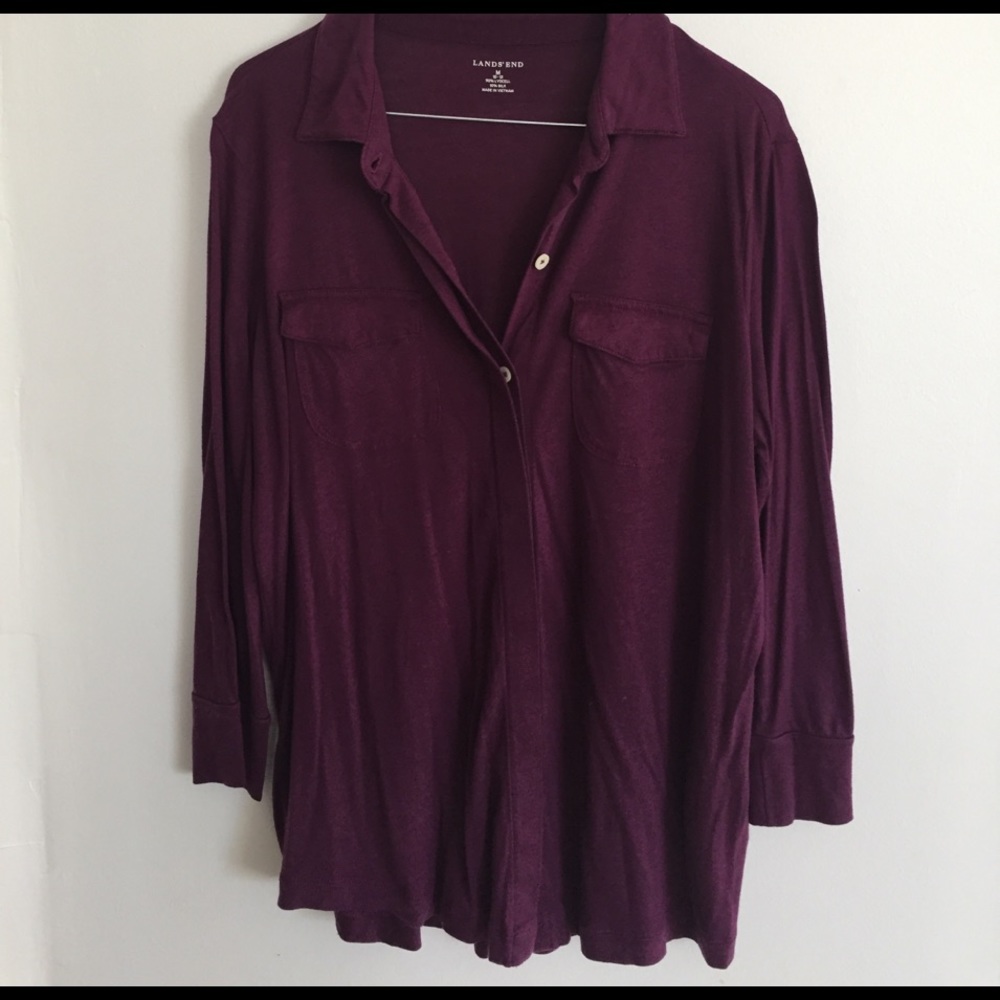 Purple cotton button down