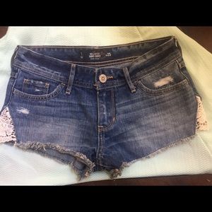Hollister shorts size 1 , with lace detailed sides