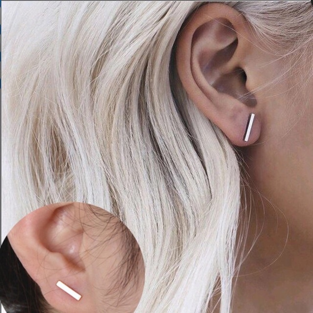 ☀️Back Again! 🎉 HP! 🎉 Simple Silver Bar Earrings