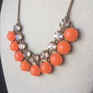 Orange and clear stone necklace