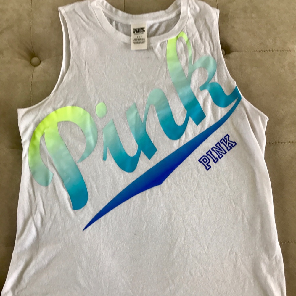 PINK Raw Sleeve Muscle Tank