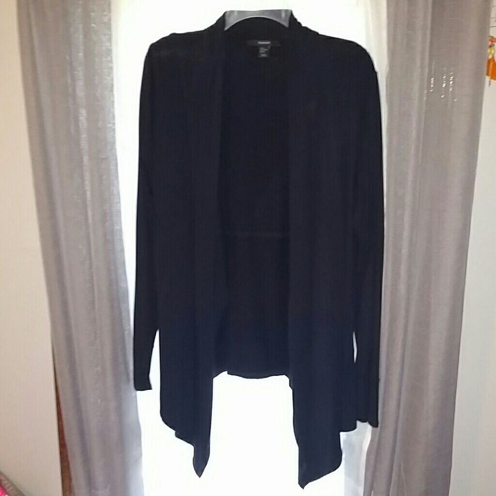 Tahari Navy blue open cardigan