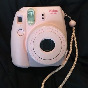 pink polaroid camera