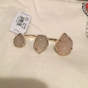 Kendra Scott Naomi double ring iridescent drusy