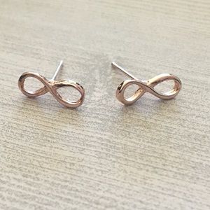3/$12 Minimalistic Infinity Earrings- Rose Gold