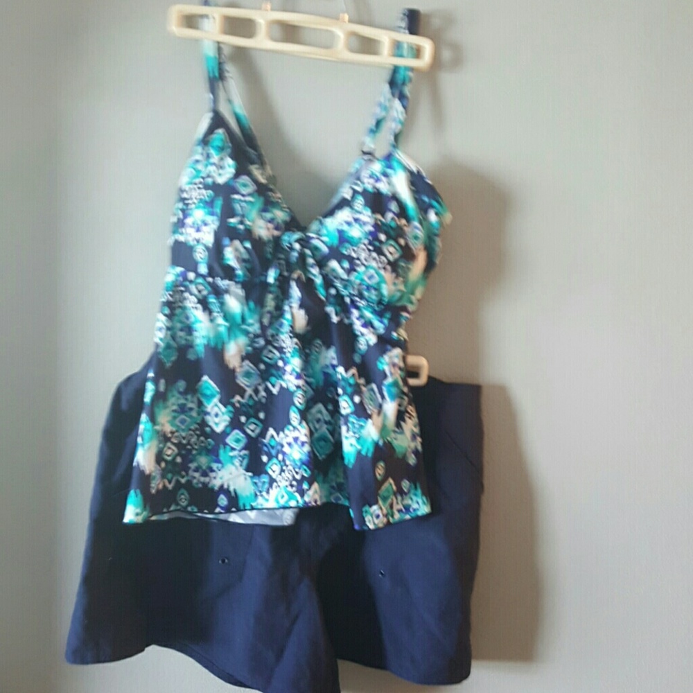 2 piece  Navy Blue 16 Swim shorts and top!