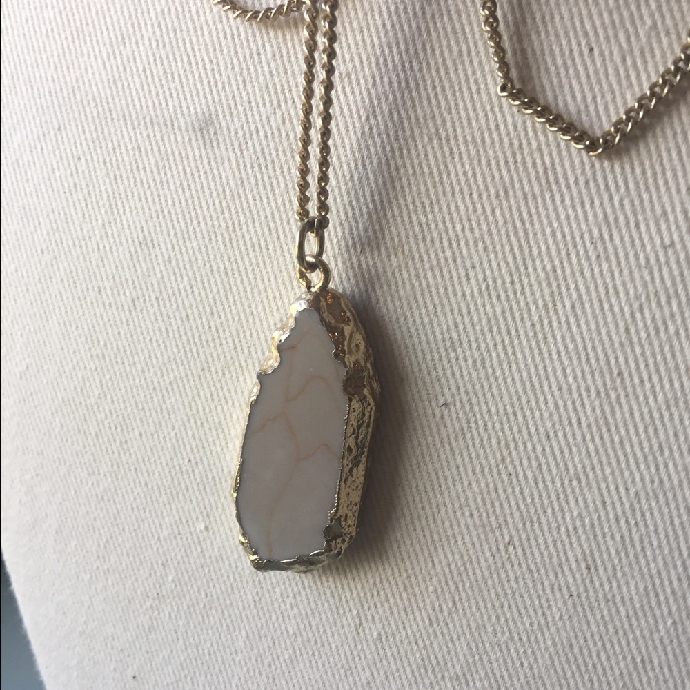 Long stone necklace