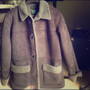 Ralph Lauren Soft Faux Suede Coat MEDIUM EUC