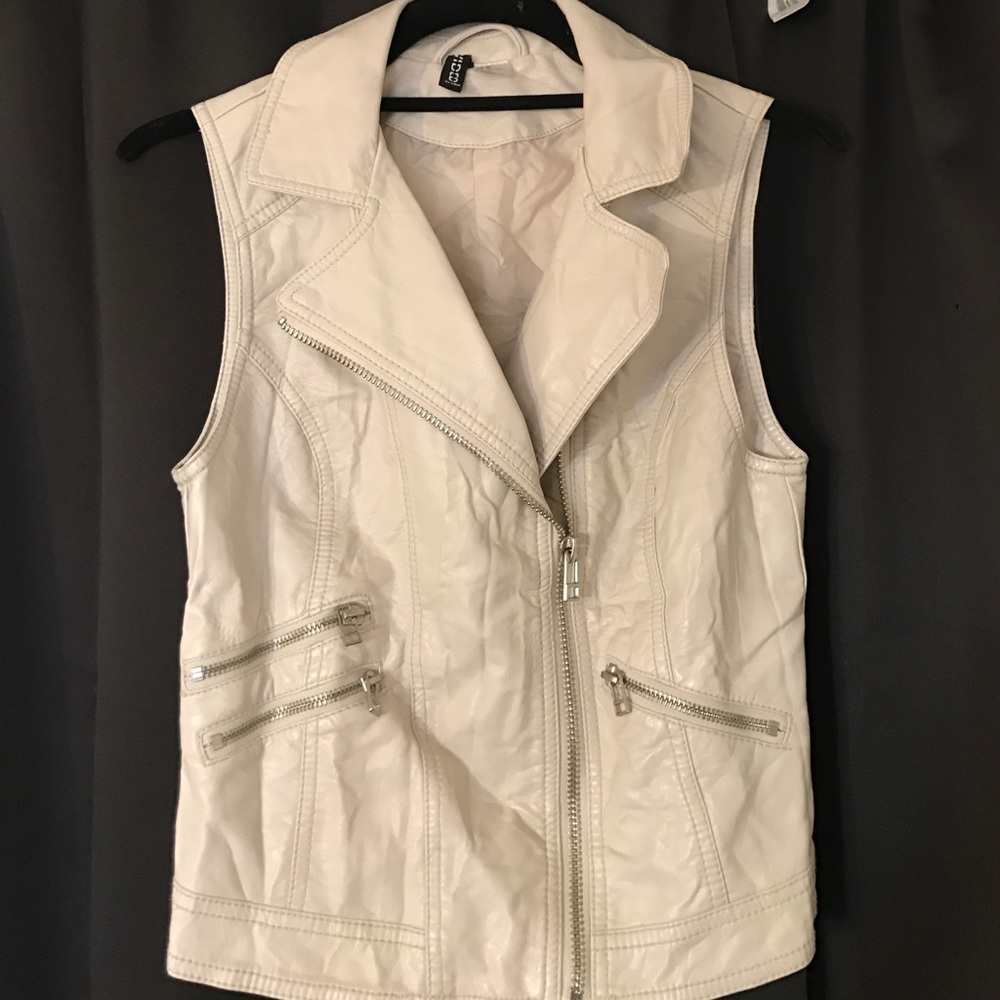 H&M Cream Faux Leather Vest