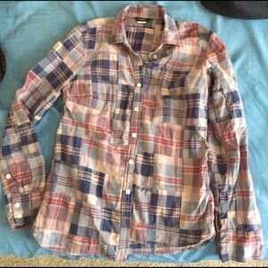 Long sleeve plaid J Crew shirt