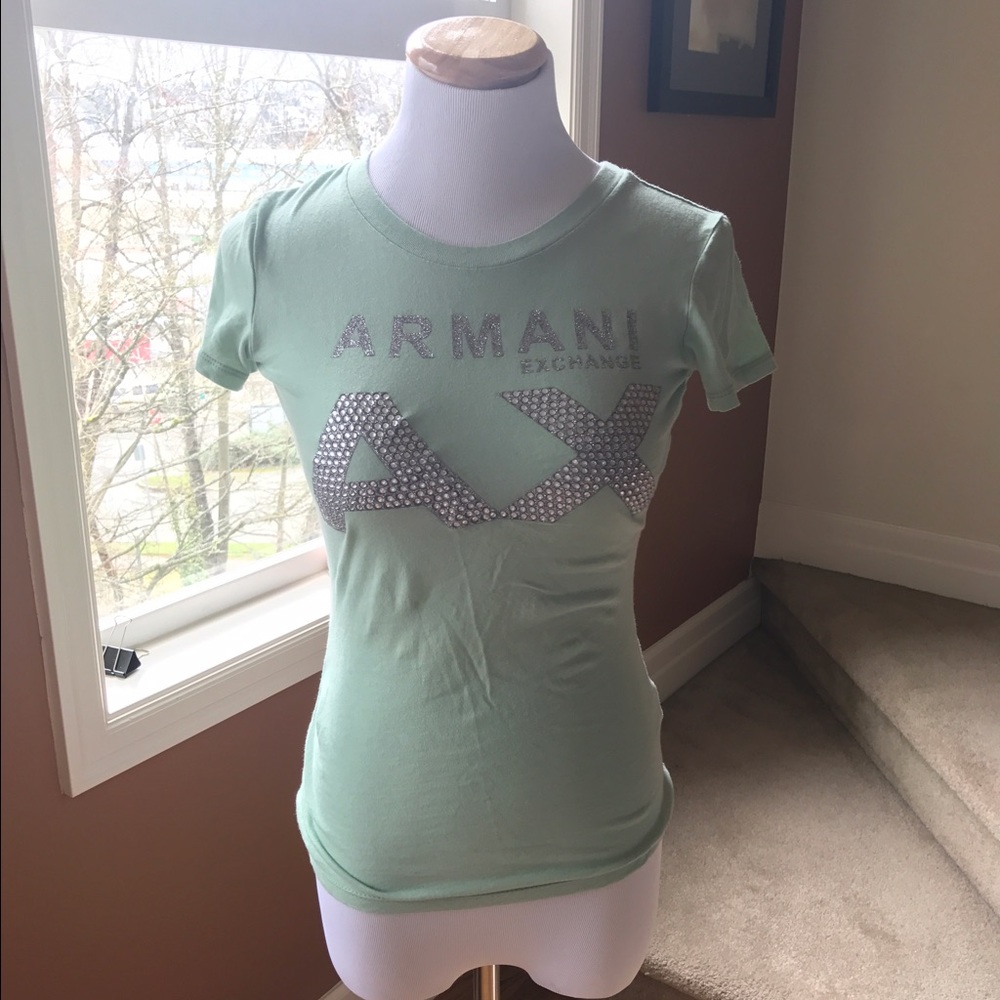 Mint color Armani Exchange shirt