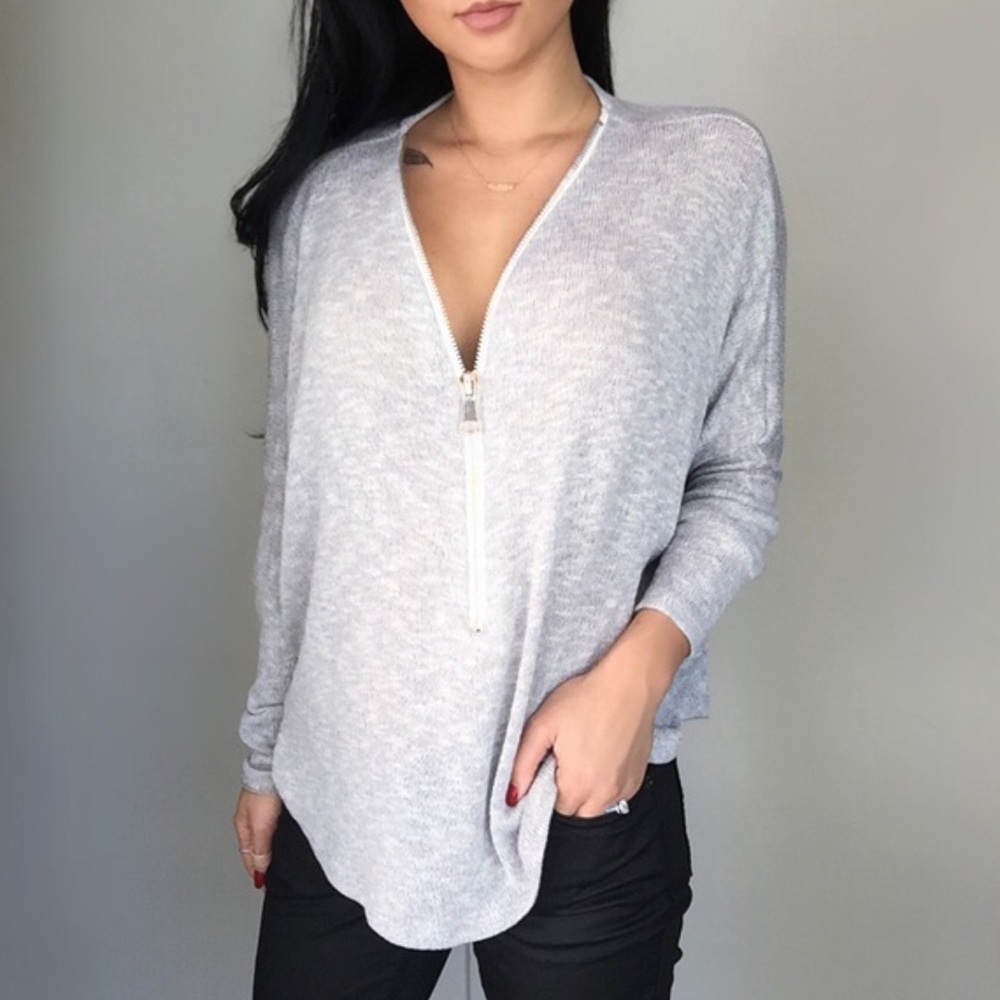 Light Knit Dolman with Zipper from ekAttire