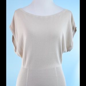 WHITE HOUSE BLACK MARKET Beige twist back top S