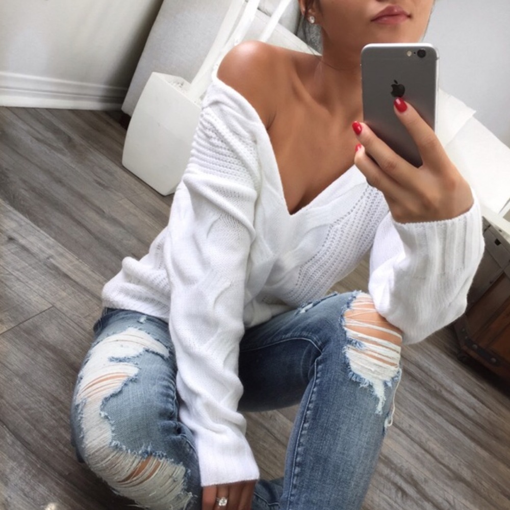 Braided Cable Knit Sweater from ekAttire