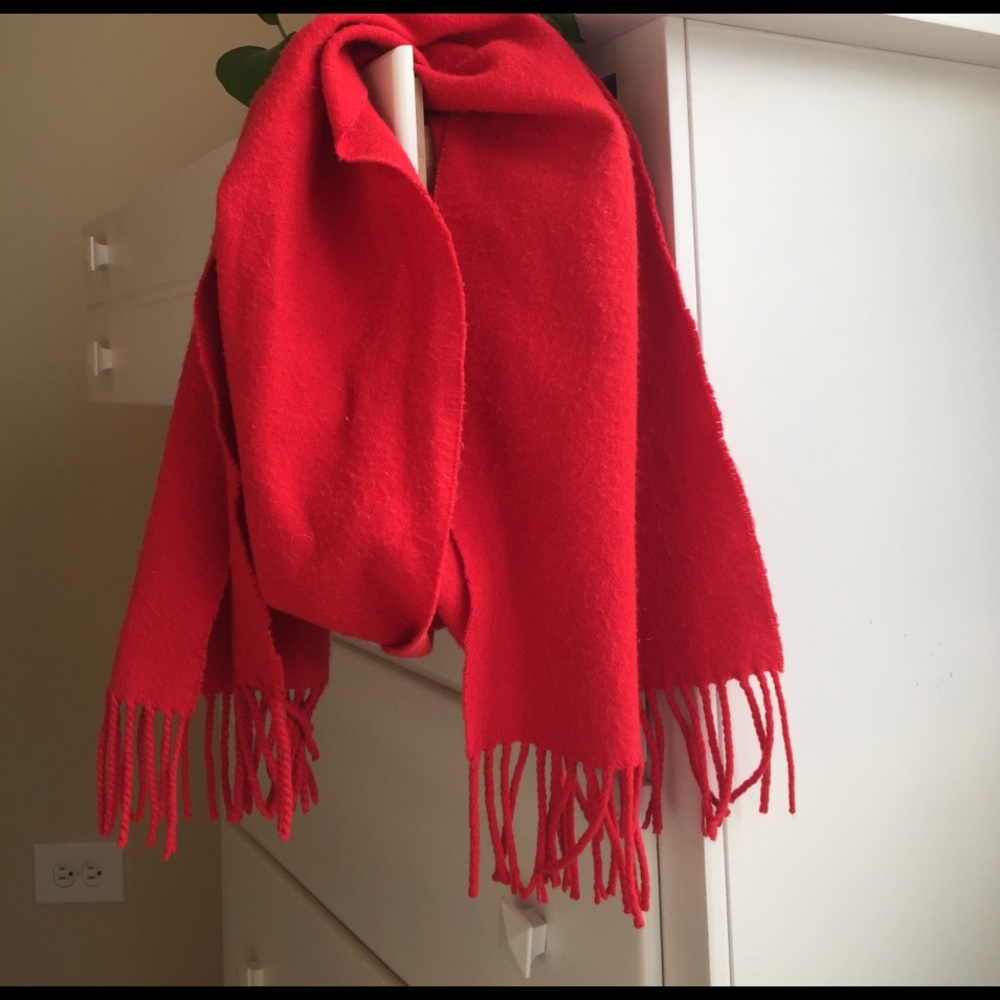Red 100% cashmere scarf muffler