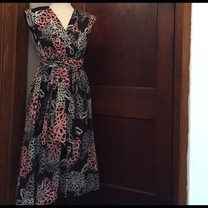 Cotton Midi Dress with a Tie Waist