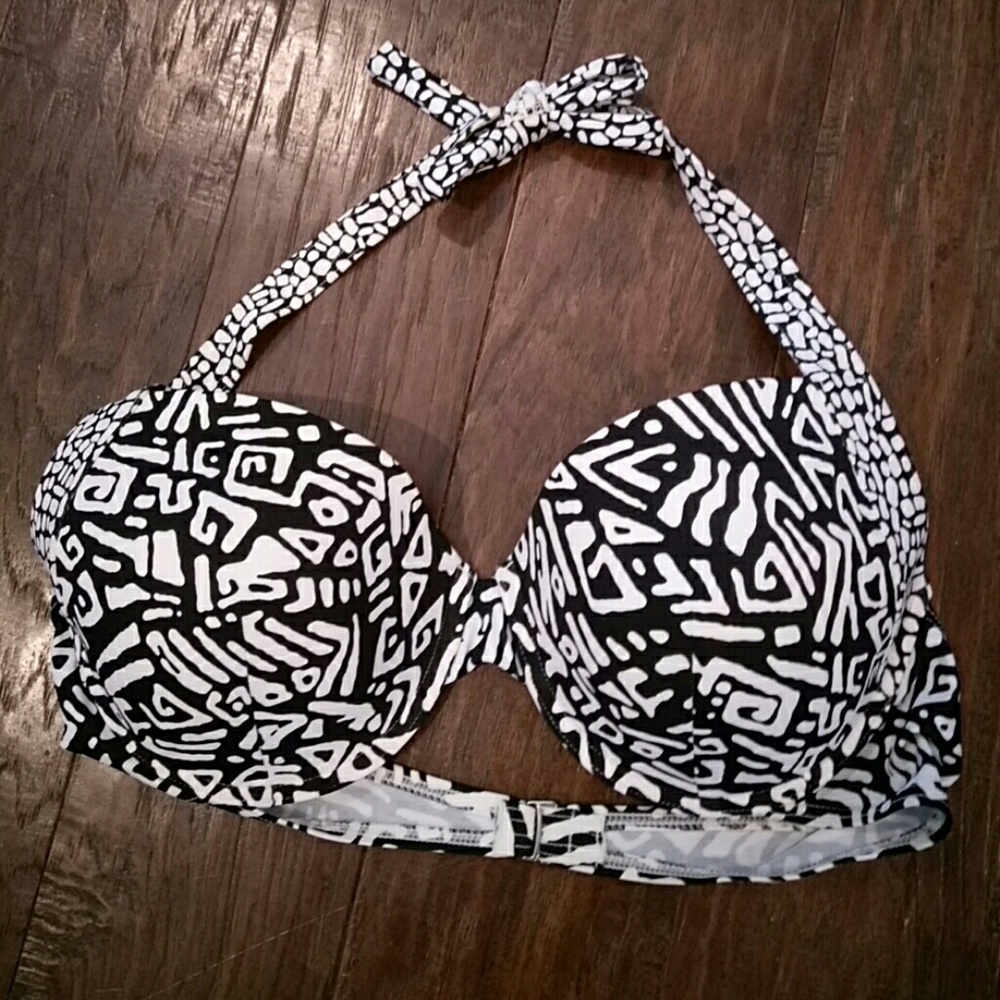Croft and Borrowed black & white tribal bikini top
