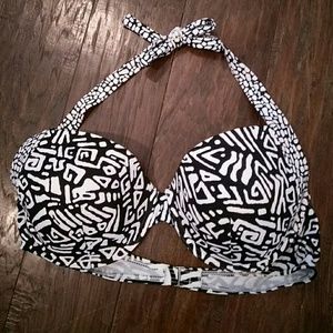 Croft and Borrowed black & white tribal bikini top