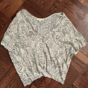 Lovestitch dolman style top with front tie tassels