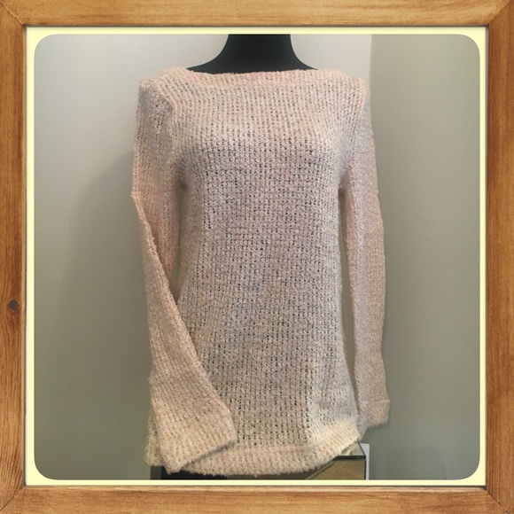 THREE DOTS TUNIC REVERSIBLE NATURAL SWEATER $158. - Picture 6 of 8