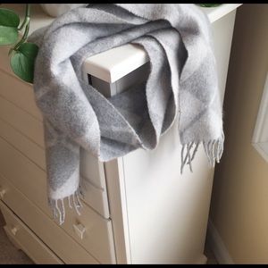 100% cashmere grey gray scarf muffler argyle