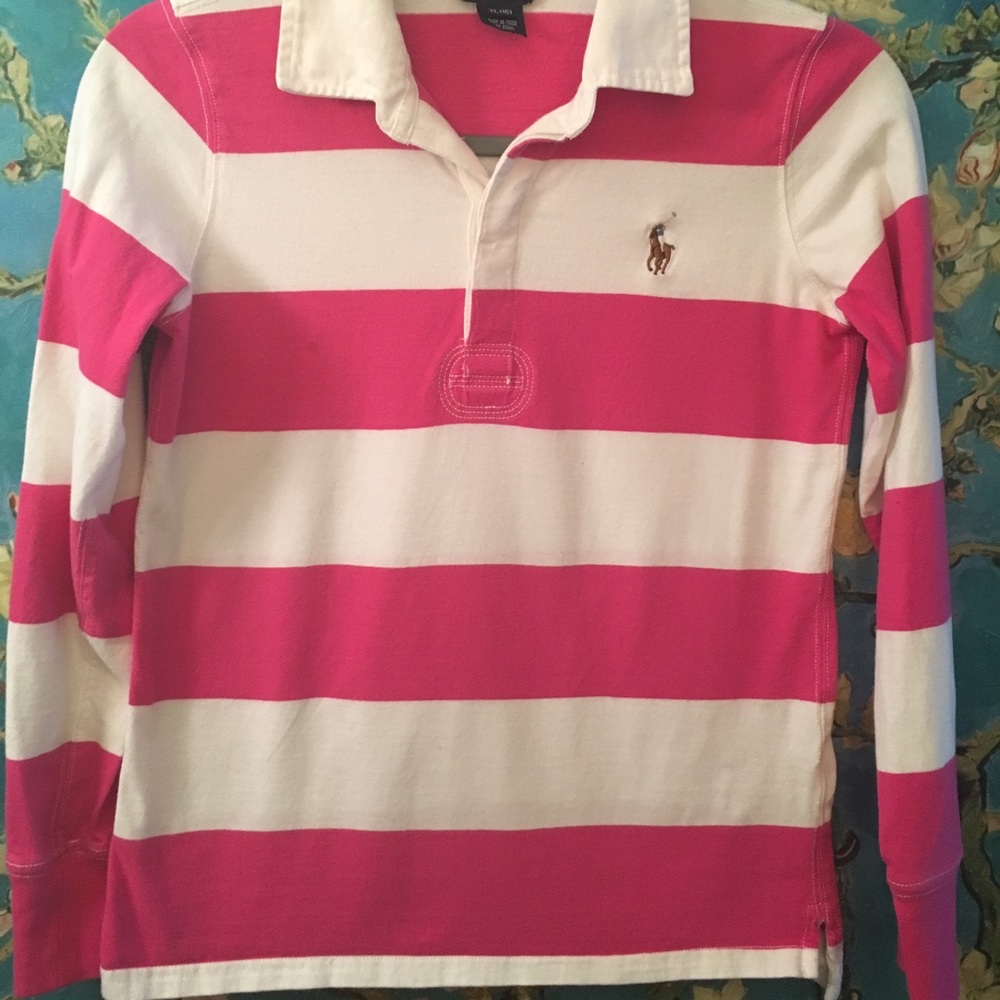 Striped Long Sleeve Polo Shirt