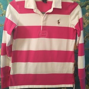 Striped Long Sleeve Polo Shirt