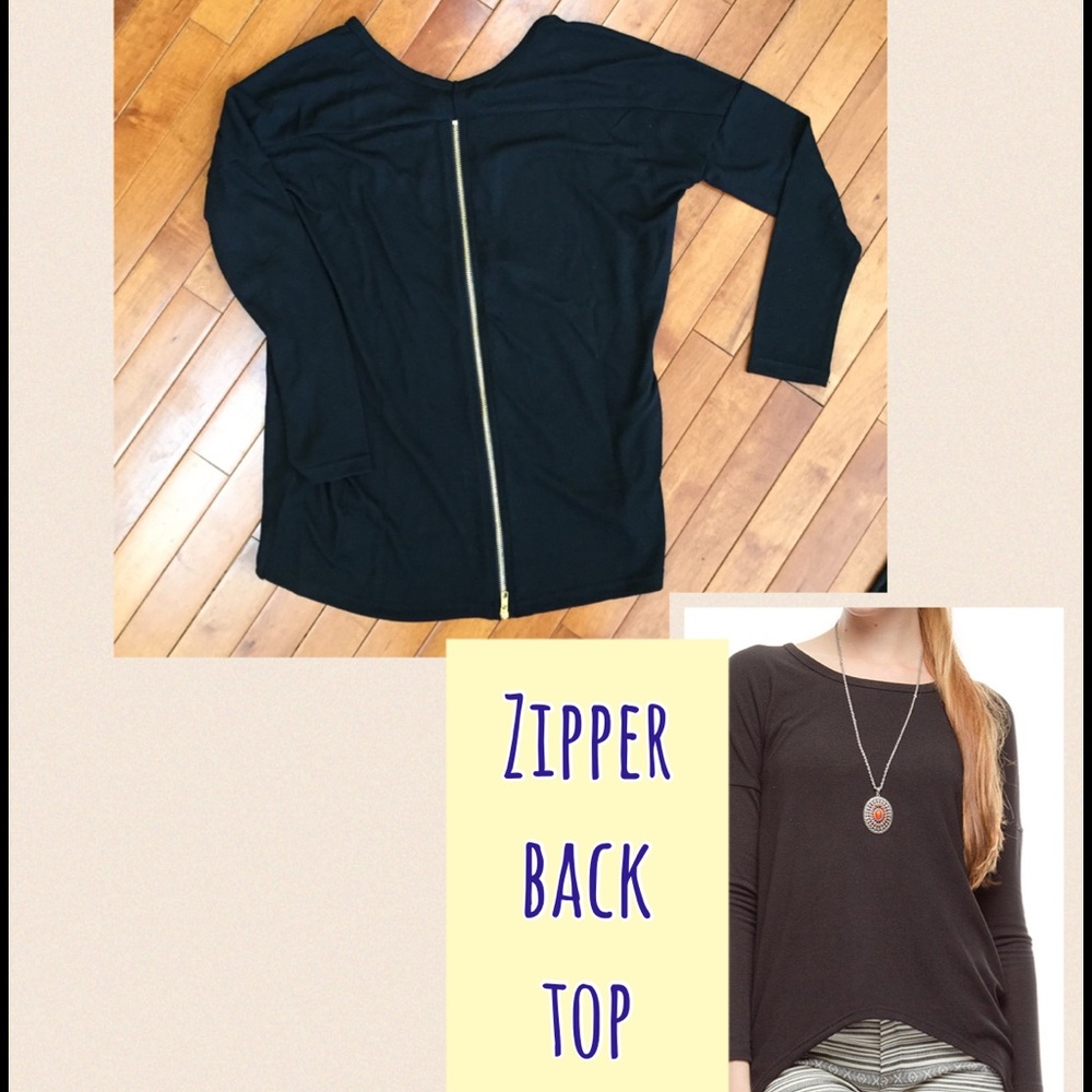 Zipper back top