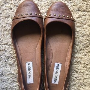 Brown Leather Flats - Steve Madden