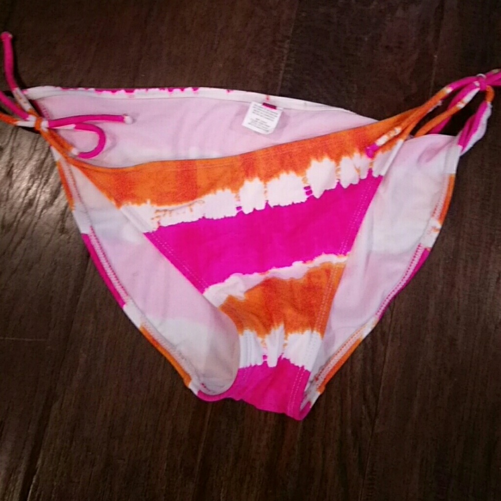 Ocean Pacific string  bikini Btm white orange Pink
