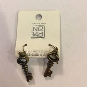 Key dangling earrings