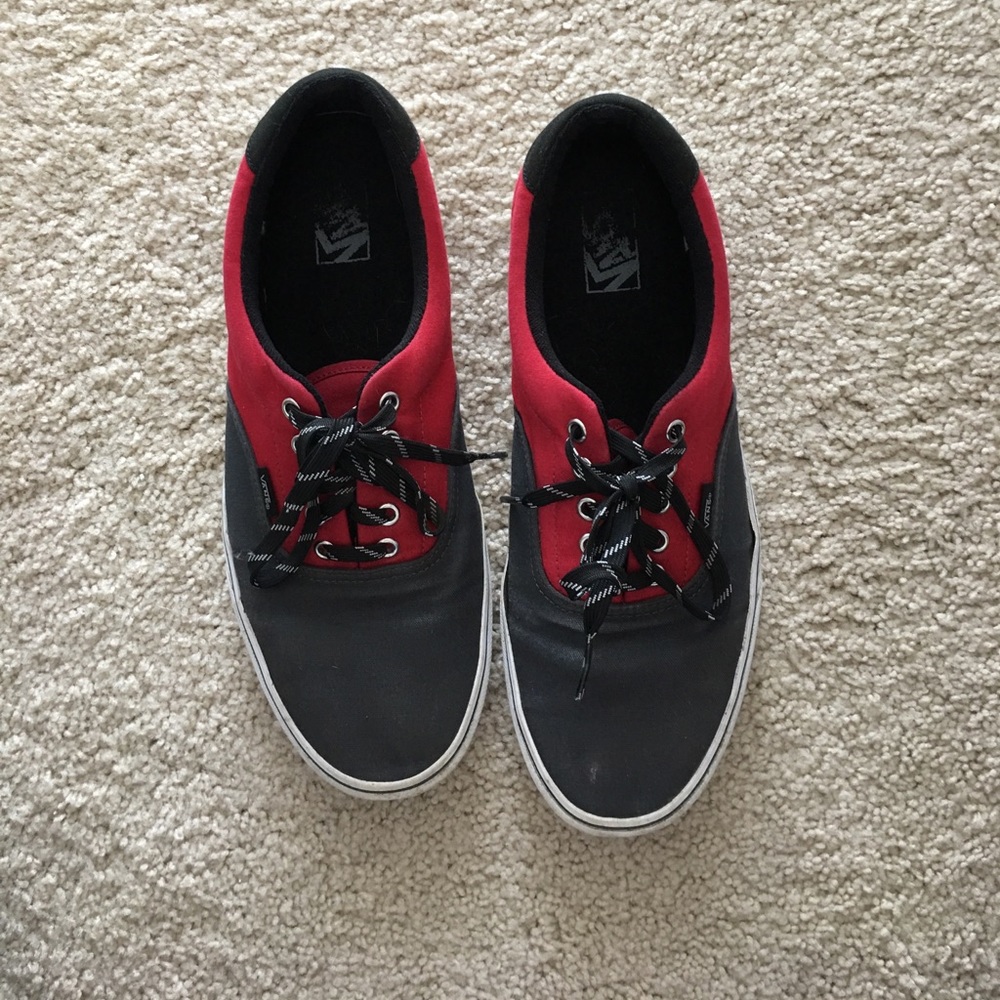 Grey and red vans