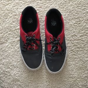 Grey and red vans