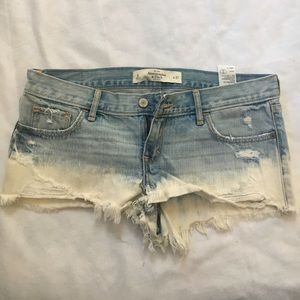 MOVING SALE - bleach dipped destroyed jean shorts