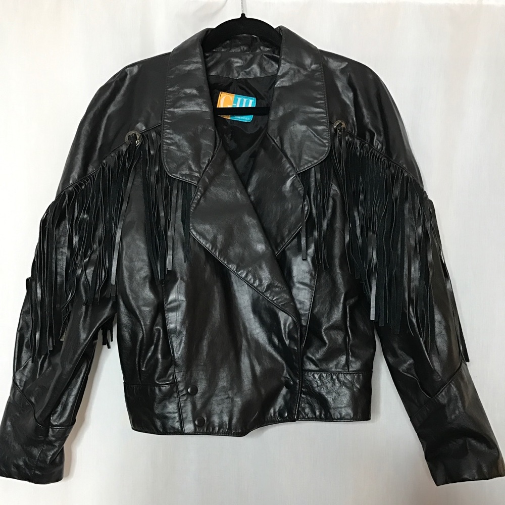 Boho Vintage leather fringe jacket