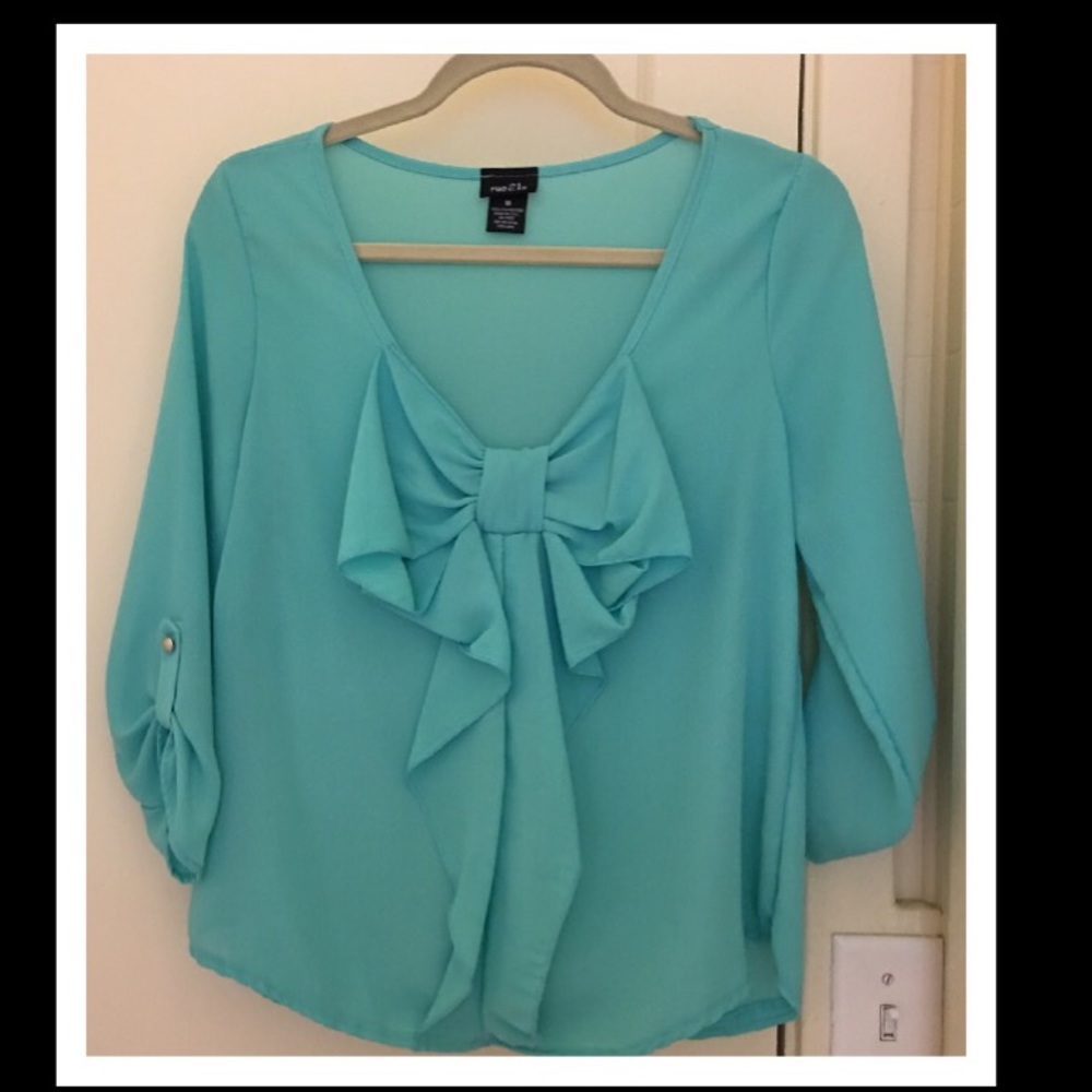 Mint Bow Blouse