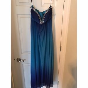 Glittery blue prom dress size 11/12