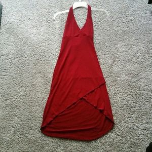 Simple red halter dress