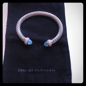 David Yurman chalcedony and diamond cuff bracelet