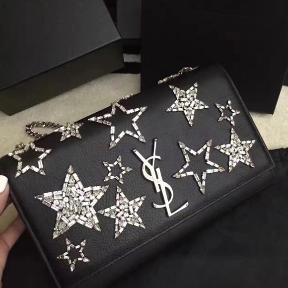 YVES SAINT LAURENT KATE MONOGRAM CRYSTAL STAR BAG - Picture 2 of 8